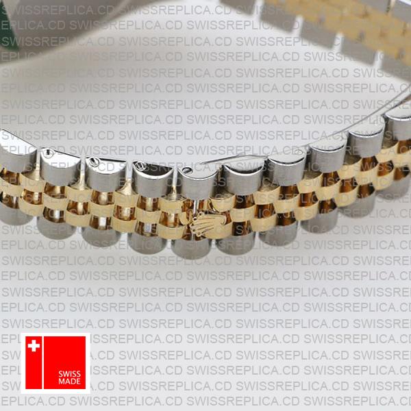 Rolex Datejust 36mm 2-Tone Jubilee 18k Yellow Gold/904l Steel Fluted Bezel Silver Diamond Dial Ref. 116233 Swiss Made Replica Super Clone