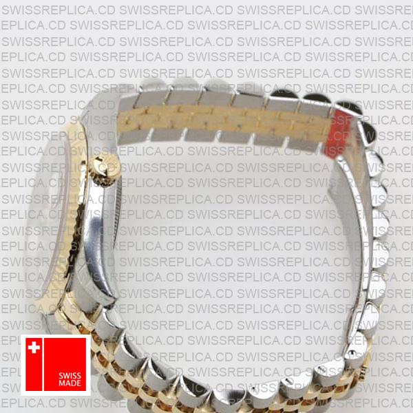 Rolex Datejust 36mm 2-Tone Jubilee 18k Yellow Gold/904l Steel Fluted Bezel Silver Diamond Dial Ref. 116233 Swiss Made Replica Super Clone