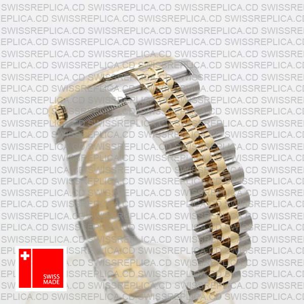 Rolex Datejust 36mm 2-Tone Jubilee 18k Yellow Gold/904l Steel Fluted Bezel Silver Diamond Dial Ref. 116233 Swiss Made Replica Super Clone