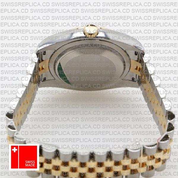 Rolex Datejust 36mm 2-Tone Jubilee 18k Yellow Gold/904l Steel Fluted Bezel Silver Diamond Dial Ref. 116233 Swiss Made Replica Super Clone