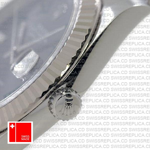 Rolex Datejust 41 Oyster Slate Wimbledon Dial Stick Markers 904l Steel 18k White Gold Fluted Bezel 41mm Ref.126334 Swiss Replica Watch
