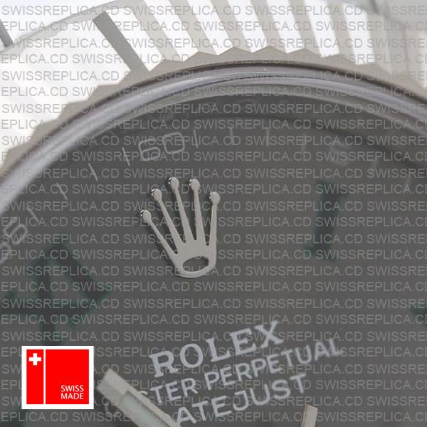 Rolex Datejust 41 Oyster Slate Wimbledon Dial Stick Markers 904l Steel 18k White Gold Fluted Bezel 41mm Ref.126334 Swiss Replica Watch