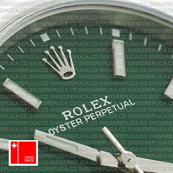 Rolex Oyster Perpetual 41 Green Dial Stick Markers 904l Steel Ref. 124300 Swiss Made Replica Superclone