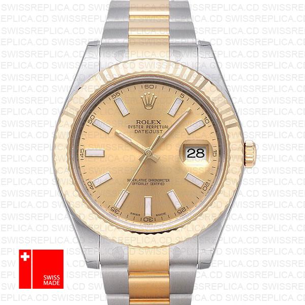 Rolex Datejust Ii 2 Tone Gold 41mm 116333 Swiss Replica