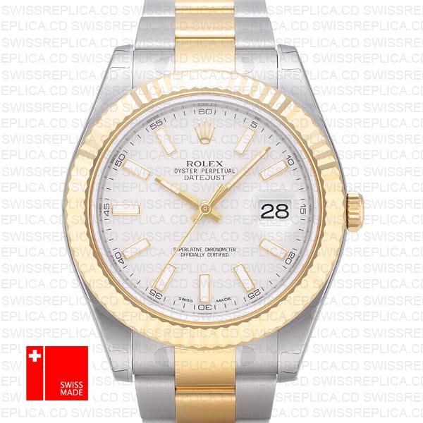 Rolex Datejust Ii 2 Tone White 41mm 116333 Swiss Replica