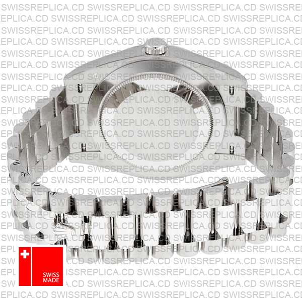 Rolex Day-date 40 Solid 904l Steel 18k White Gold Blue Dial Roman Markers Fluted Bezel 40mm 228239 Swiss Replica Watch