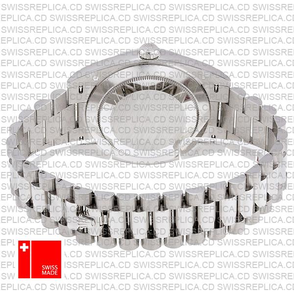 Rolex Day-date 40 Solid 904l Steel 18k White Gold Blue Dial Roman Markers Fluted Bezel 40mm 228239 Swiss Replica Watch