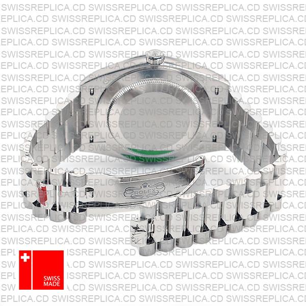 Rolex Day-date 40 Solid 904l Steel 18k White Gold Blue Dial Roman Markers Fluted Bezel 40mm 228239 Swiss Replica Watch
