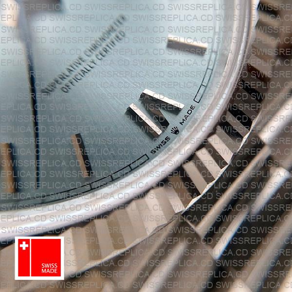 Rolex Day-date 40 Solid 904l Steel Platinum Wrap Gold Blue Dial Roman Markers Fluted Bezel 40mm Ref.228236 Swiss Made Replica Super Clone