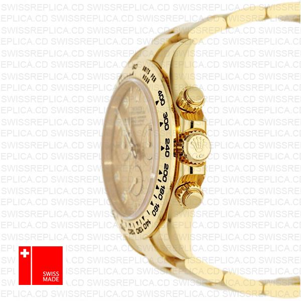 Rolex Cosmograph Daytona 18k Yellow Gold Wrapped 904l Steel Diamond Gold Dial 40mm Ref:116508 Swiss Replica Watch