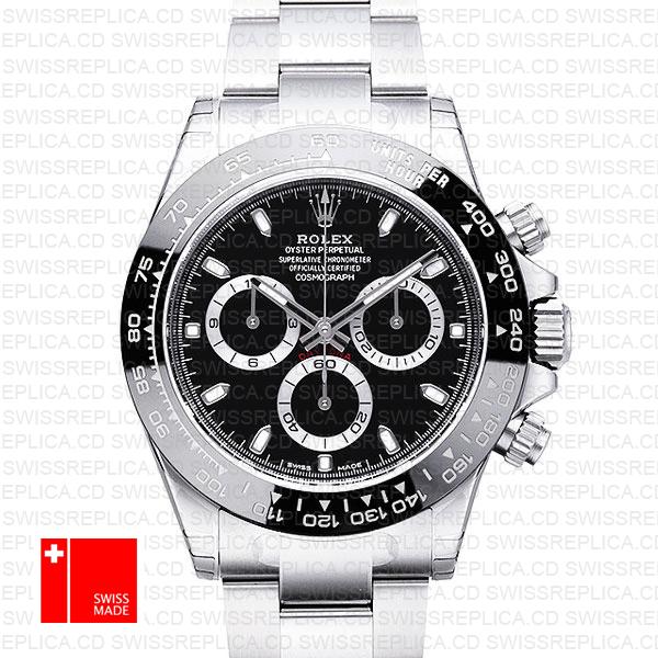 Rolex Daytona 2016 Ss Black Ceramic Bezel 116500 40mm Replica