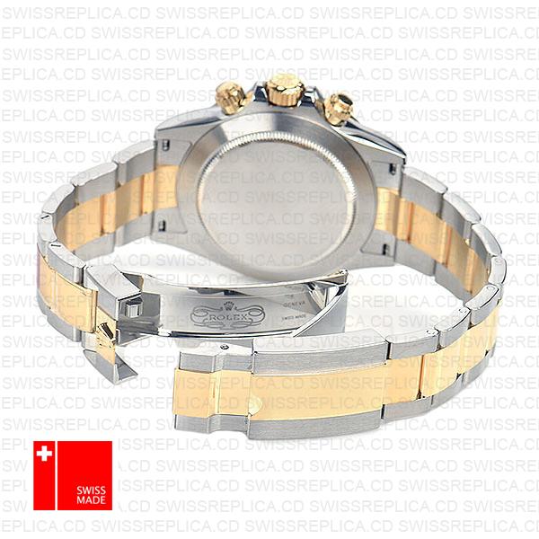 Rolex Cosmograph Daytona 2tone 18k Yellow Gold/904l Steel Black Diamond Dial 40mm Ref:116503 Swiss Replica Watch