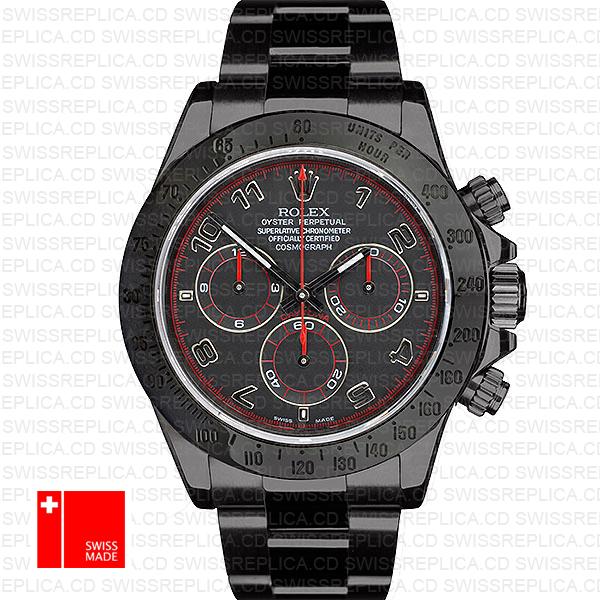 Rolex Daytona Black Dlc Arabic Red 116509