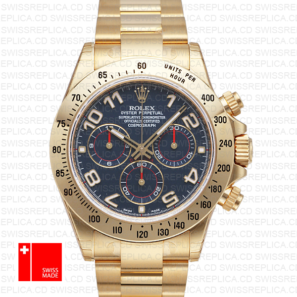 Rolex Daytona Gold Blue Arabic 40mm 116528