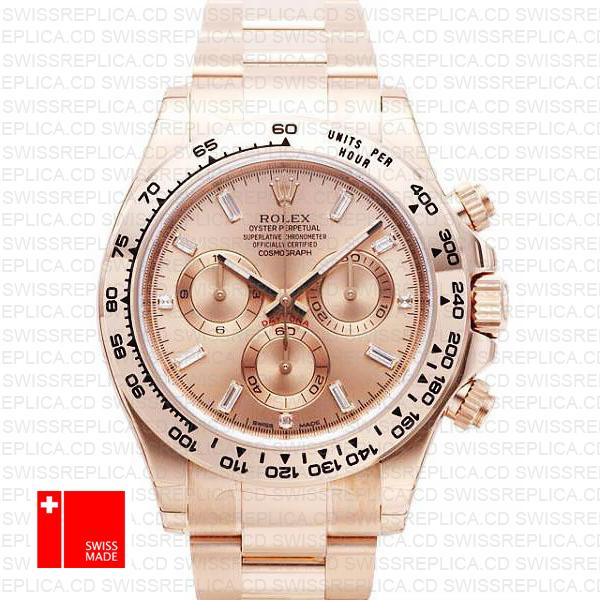 Rolex Daytona Pink Gold Dial 18k Diamonds Gold 116505 40mm