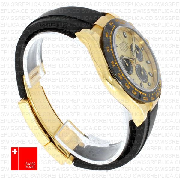 Rolex Daytona Rubber Yellow Gold Gold Dial Ceramic Bezel 40mm 116518ln