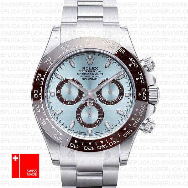 Rolex Daytona Ss Platinum Ice Blue Ceramic 116506 40mm Swiss Replica