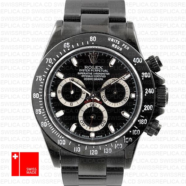 Rolex Daytona Swiss Replica 116520 Black Dlc