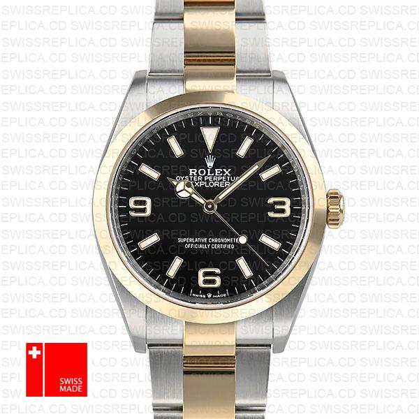 Swiss Replica Rolex Explorer I 36mm 2tone 124273