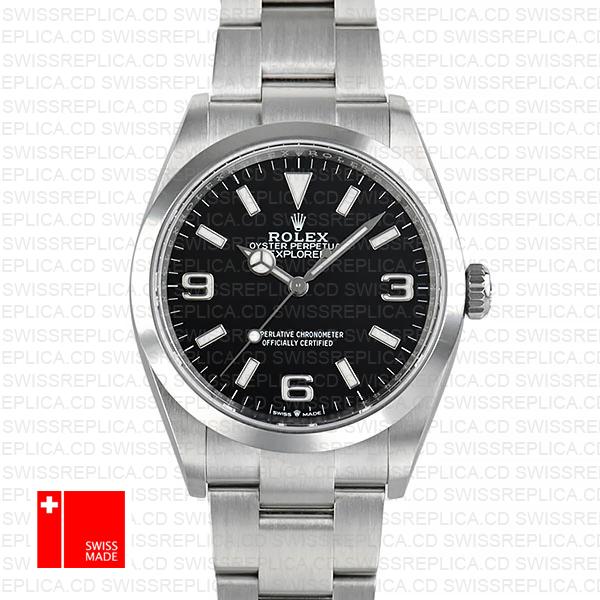 Swiss Replica Rolex Explorer I 36mm Steel 124270