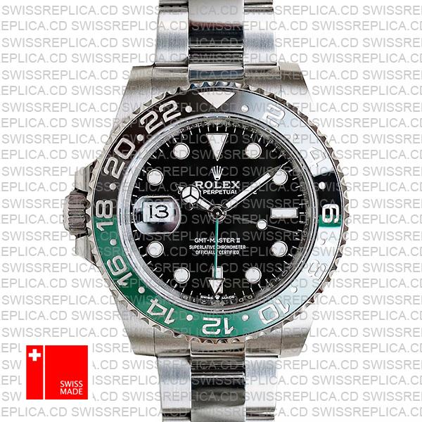 Rolex Gmt Master Ii Left Hand Green Black 126720vtnr Swiss Replica