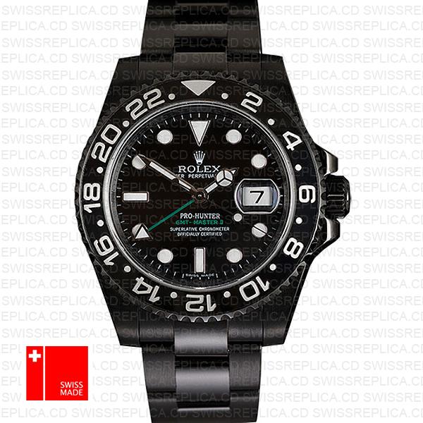 Rolex Gmt Master Ii Pro Hunter Dlc Black Ceramic 40mm Oversized 116710 Swiss Replica