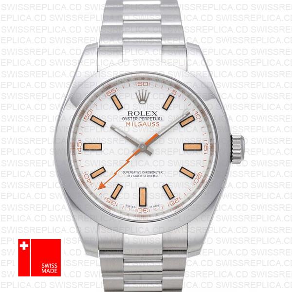 Rolex Milgauss White Dial 40mm 116400 Swiss Replica