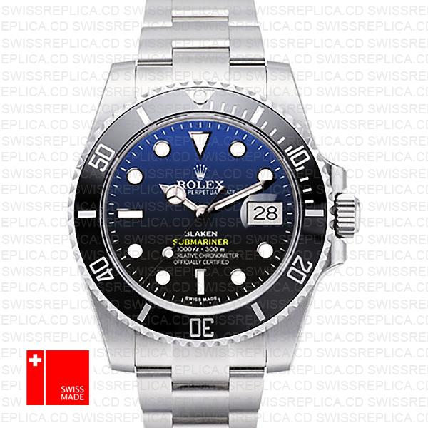 Rolex Submariner Blaken D Blue Dial Black Ceramic Bezel Steel