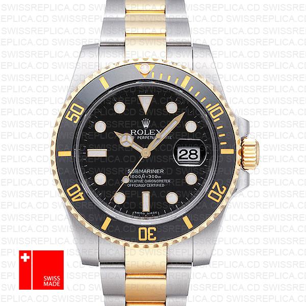 Rolex Submariner 2 Tone Black Ceramic 40mm 116613