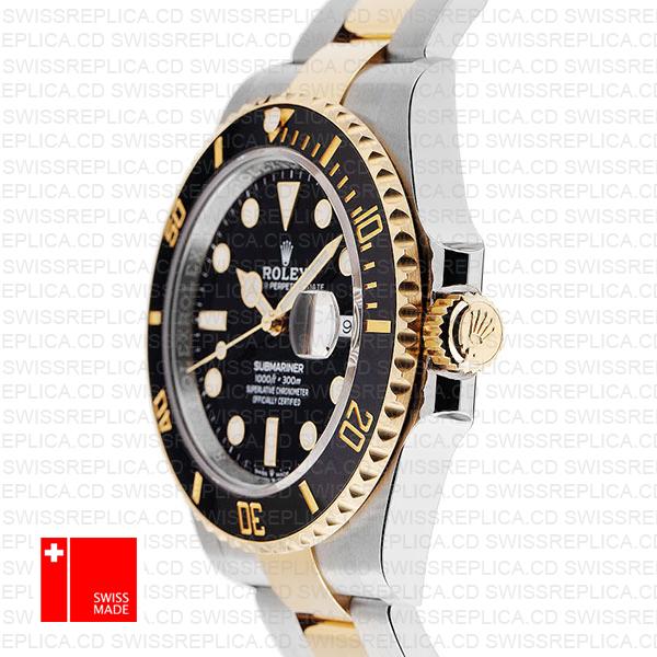 Rolex Submariner 41mm 2tone 904l Steel 18k Yellow Gold Wrap Black Dial Ceramic Bezel 126613ln Swiss Replica Watch