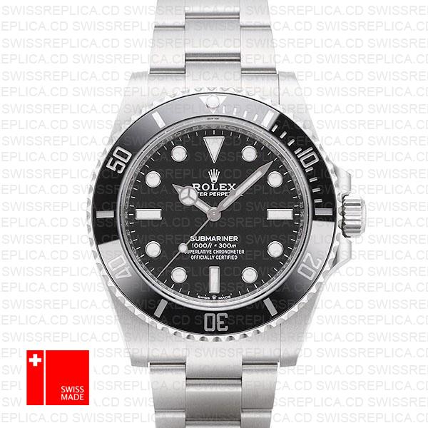 Rolex Submariner 41mm 904l Steel No Date Black Dial Ceramic Bezel 124060  Swiss Replica Watch