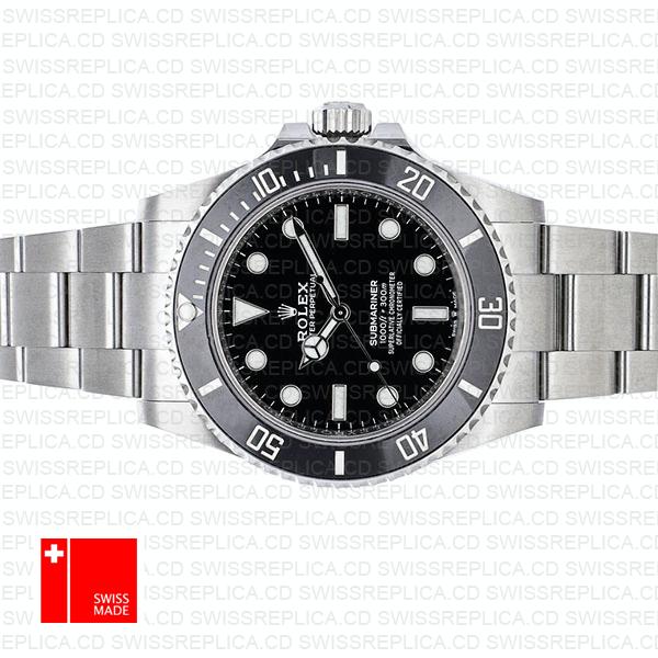 Rolex Submariner 41mm 904l Steel No Date Black Dial Ceramic Bezel 124060  Swiss Replica Watch