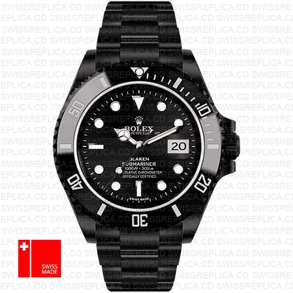 Rolex Submariner Blaken Black Dial Dlc Black Ceramic Bezel