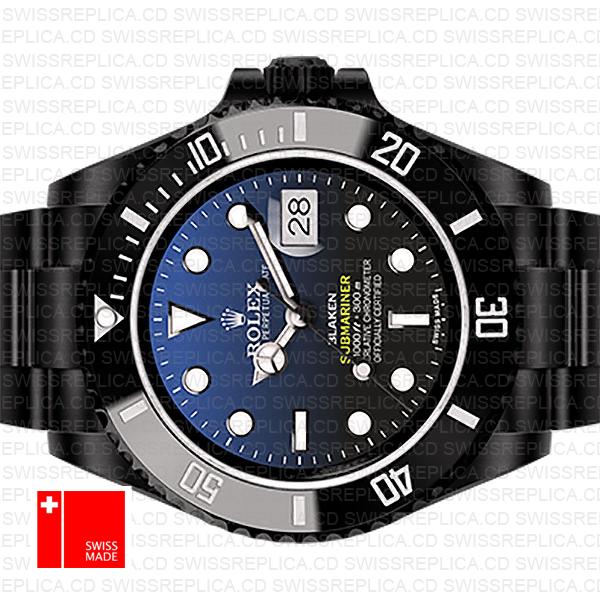 Rolex Submariner Blaken D Blue Dial Dlc Black Ceramic Bezel