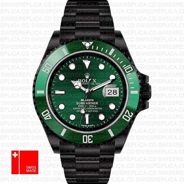 Rolex Submariner Blaken Green Dial Swiss Replica