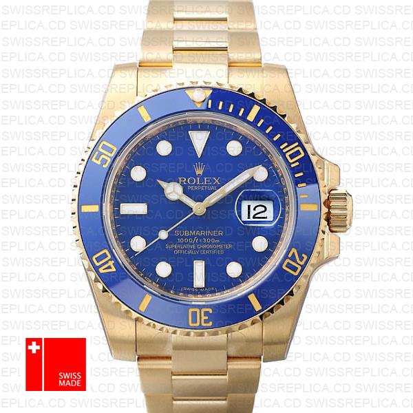 Rolex Submariner Gold Blue Ceramic 40mm 116618