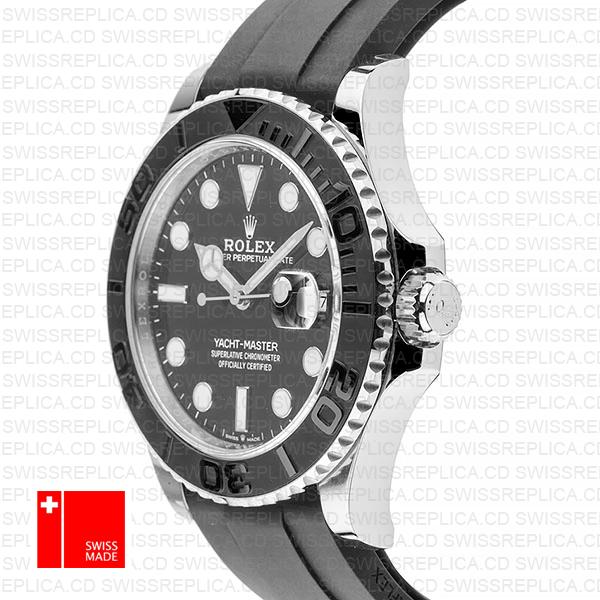 Replica Rolex Yachtmaster Stainless Steel Flexible Bezel Blue Dial