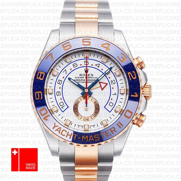 Rolex Yacht Master Ii 2 Tone White Dial 44mm 116681