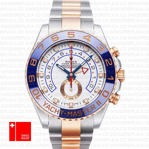 Rolex Yacht Master Ii 2 Tone White Dial 44mm 116681