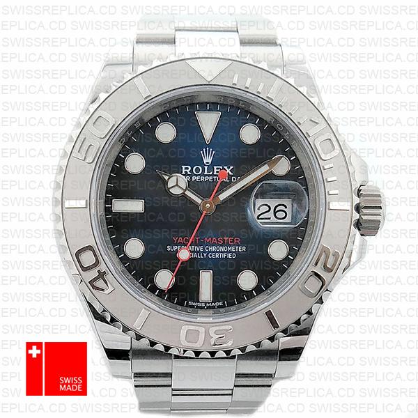 Rolex Yacht Master 116622 Blue Dial with Black Bezel In Steel replica watch  - Replica Magic Watch